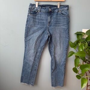 JAG Jeans High Rise Straight Ankle Jeans Raw Hem Denim. Women’s 18W (37x28)